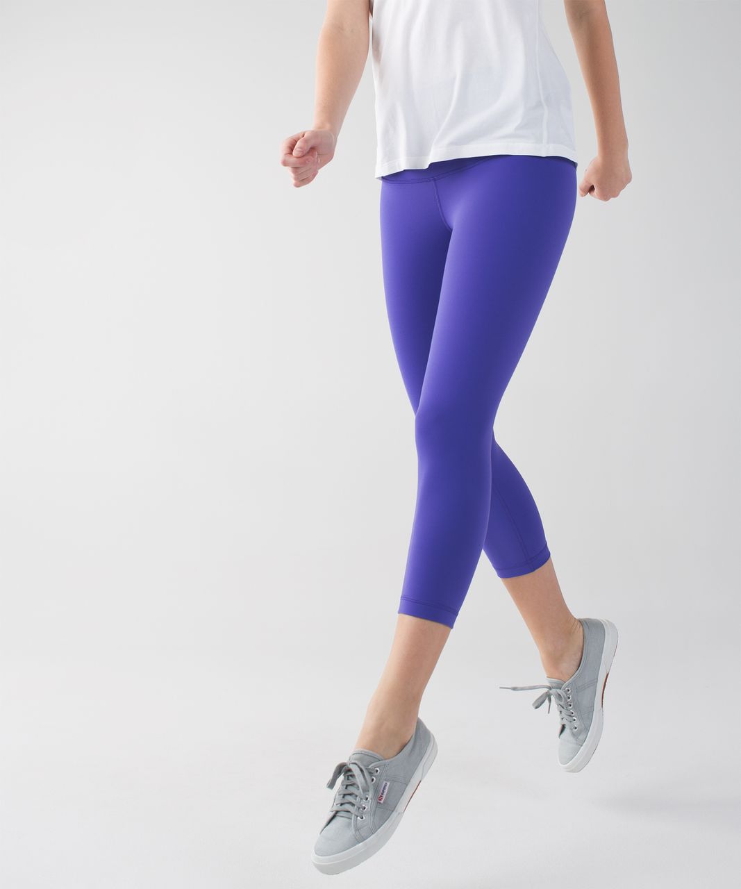 Lululemon Wonder Under Crop Leggings Iris Floral Purple & Black