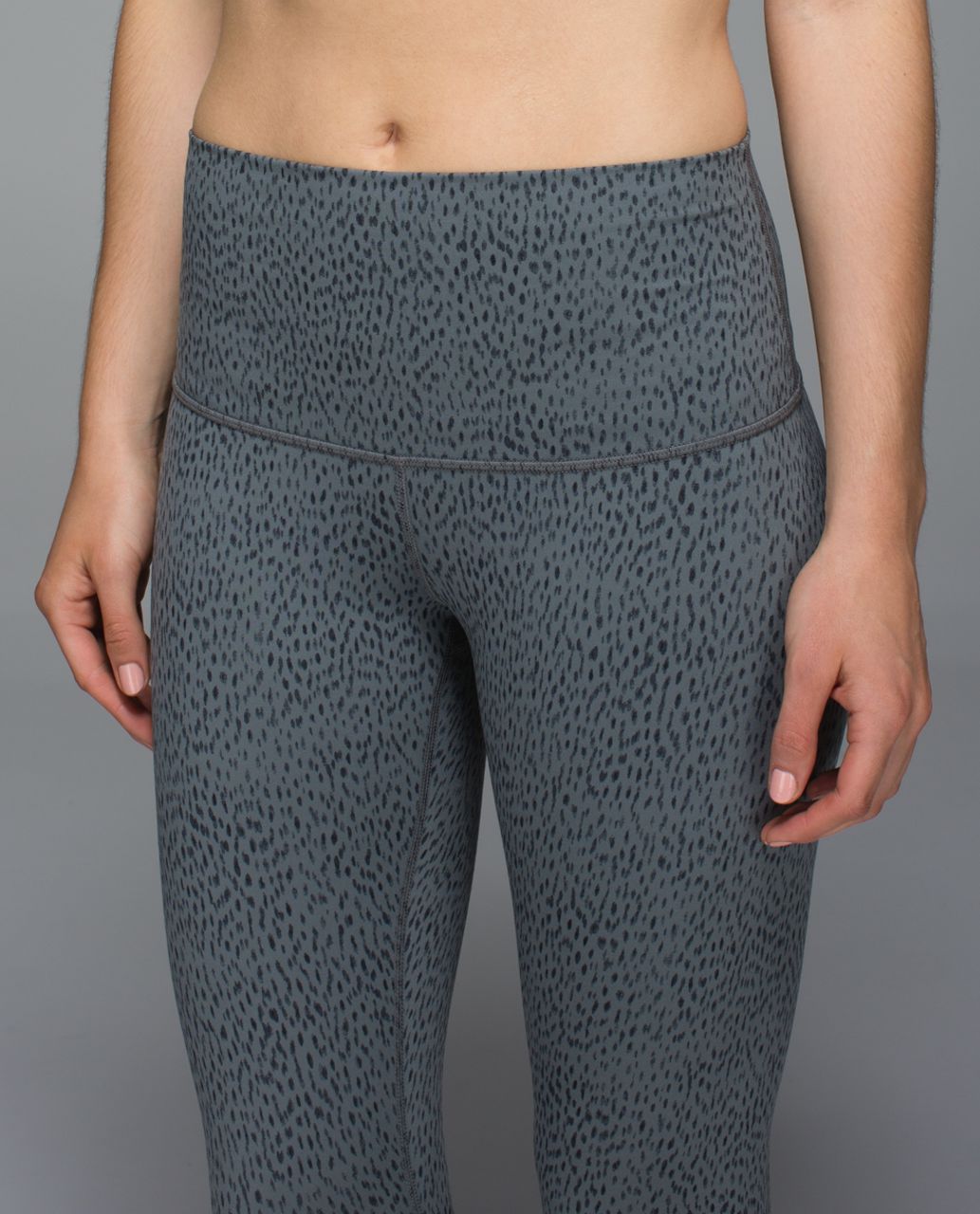 Lululemon Wunder Under Crop II *Full-On Luon (Roll Down) - Dottie Dash Slate Black