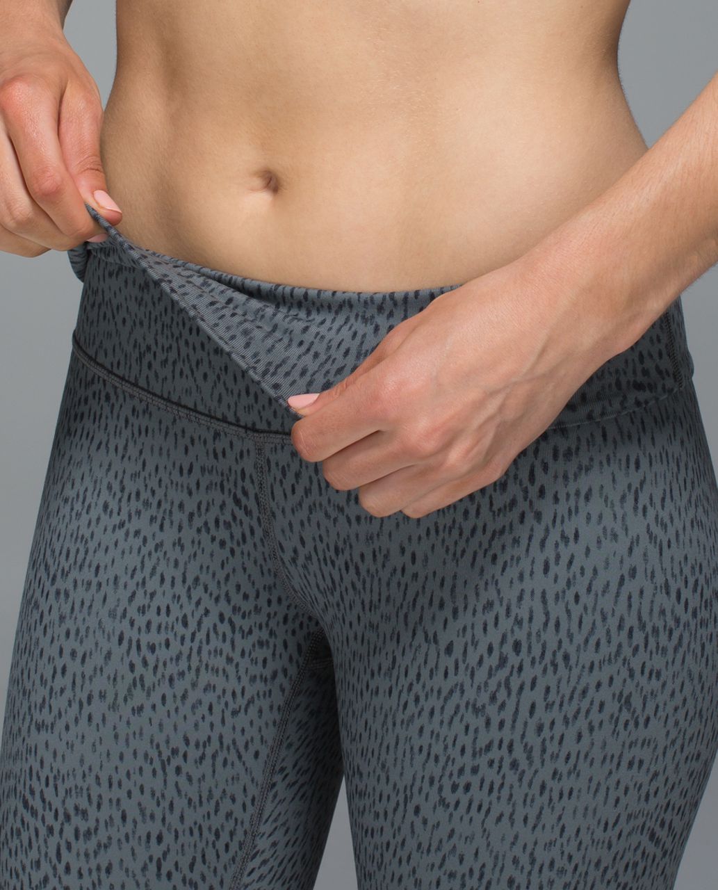 Lululemon Wunder Under Crop II *Full-On Luon (Roll Down) - Dottie Dash Slate Black