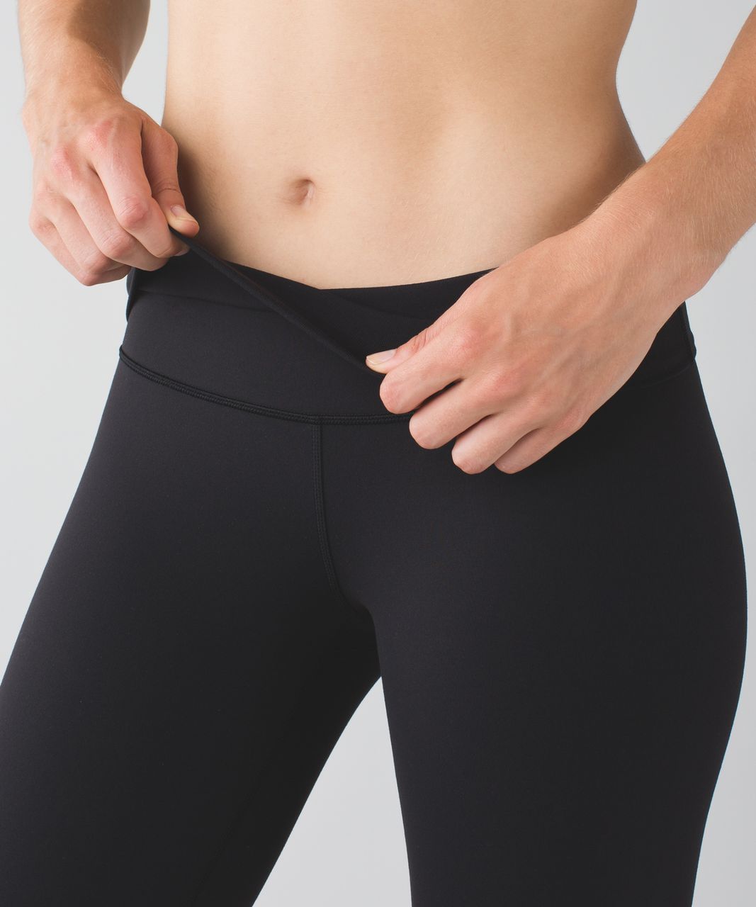 Lululemon Black Wunder Under Roll Down Crop Leggings