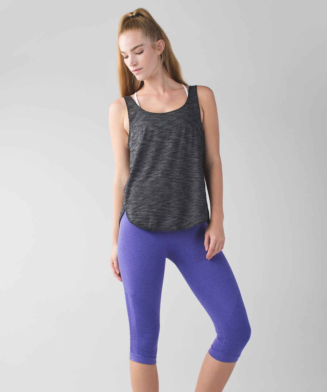 Lululemon In The Flow Crop II - Heathered Iris Flower