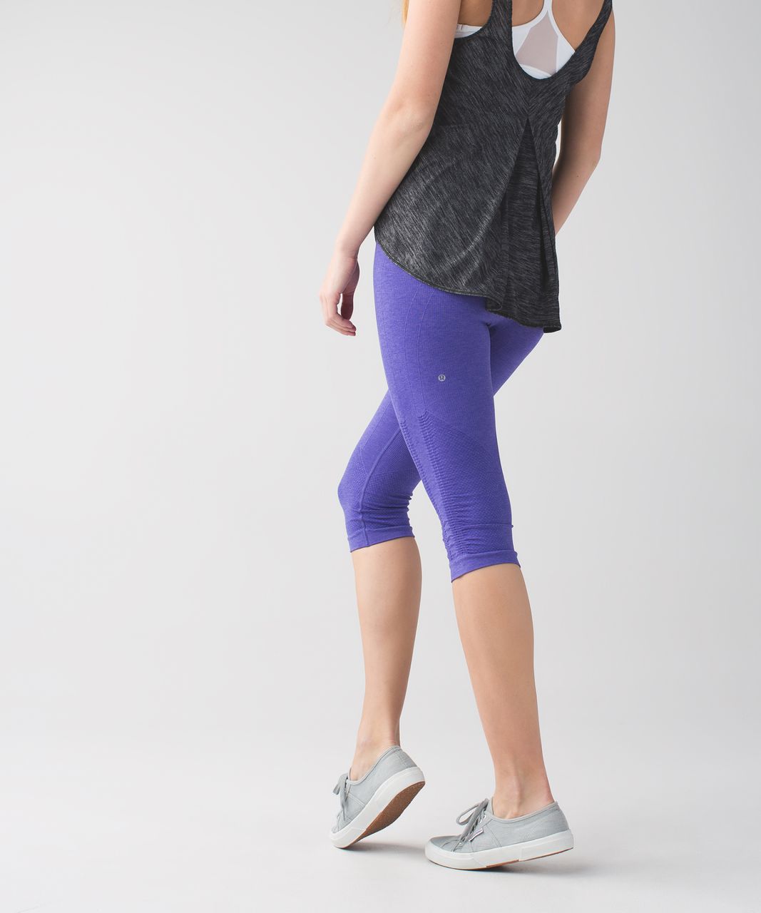 Lululemon In The Flow Crop II - Heathered Iris Flower - lulu fanatics