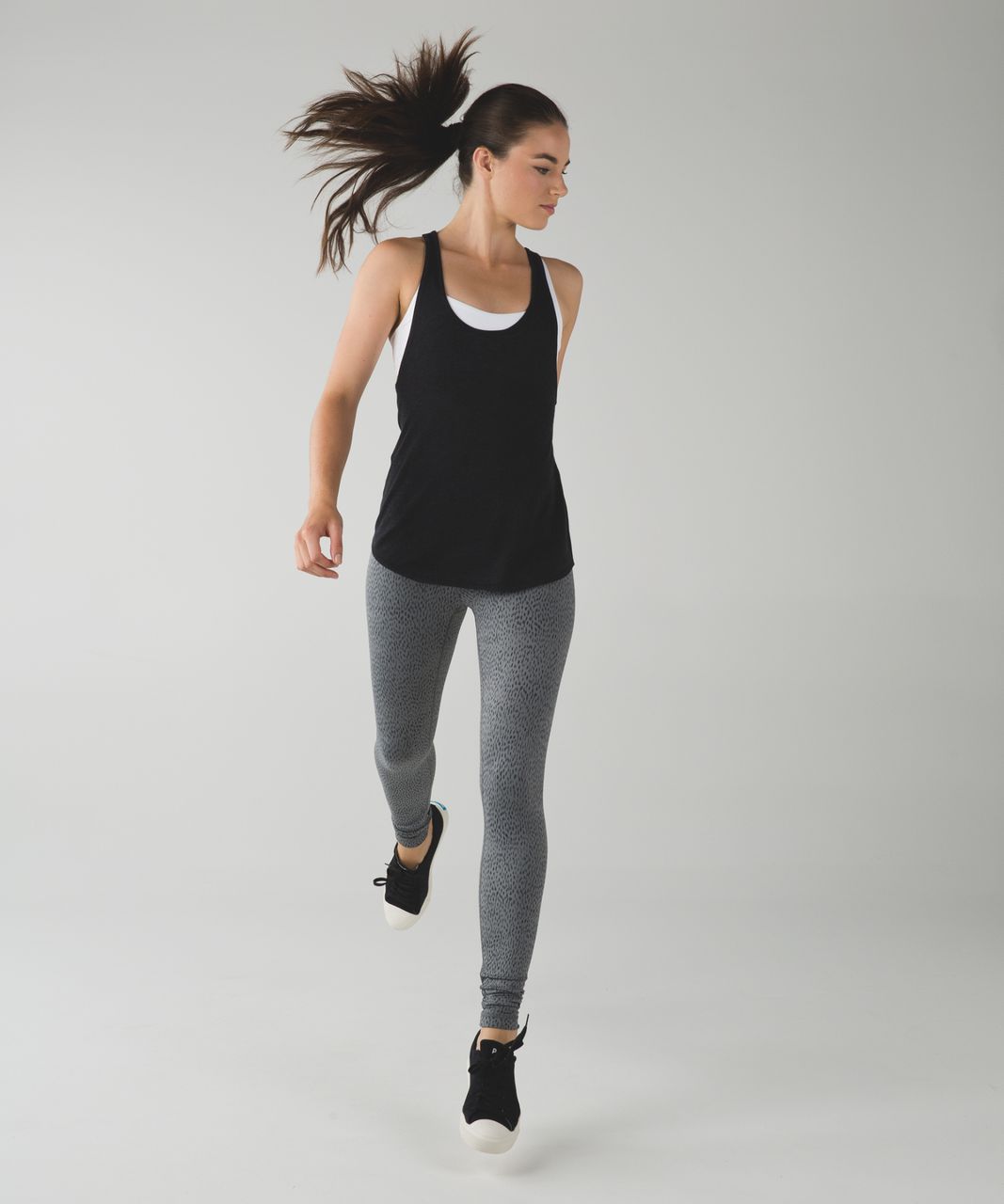 Lululemon Wunder Under Pant *Full-On Luon (Roll Down) - Dottie Dash Slate Black