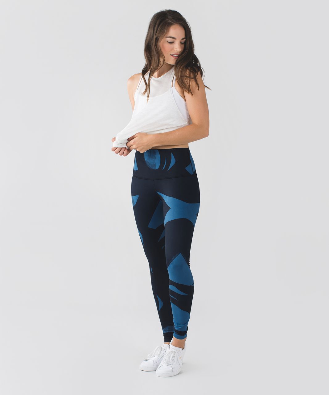 Lululemon Wunder Under Pant *Full-On Luon (Roll Down) - Back Spin Stroke Poseidon Black