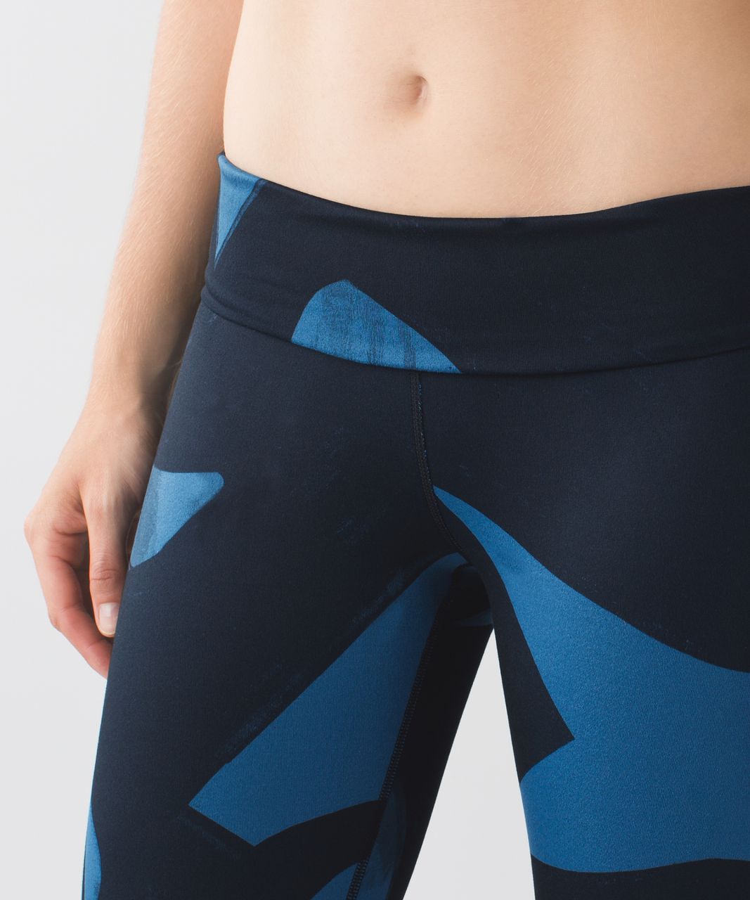 Lululemon Wunder Under Pant *Full-On Luon (Roll Down) - Back Spin Stroke Poseidon Black