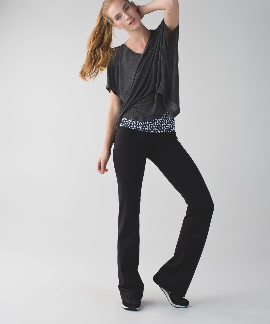 Lululemon Groove Pant (Tall) - Black / White Black Glacier Lace / White  Black Glacier Lace - lulu fanatics