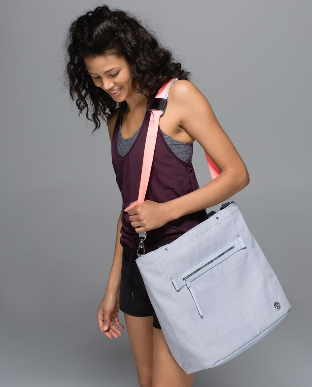 Lululemon Out & About Tote - Silver Fox / White / Silver Fox / Deep Coal