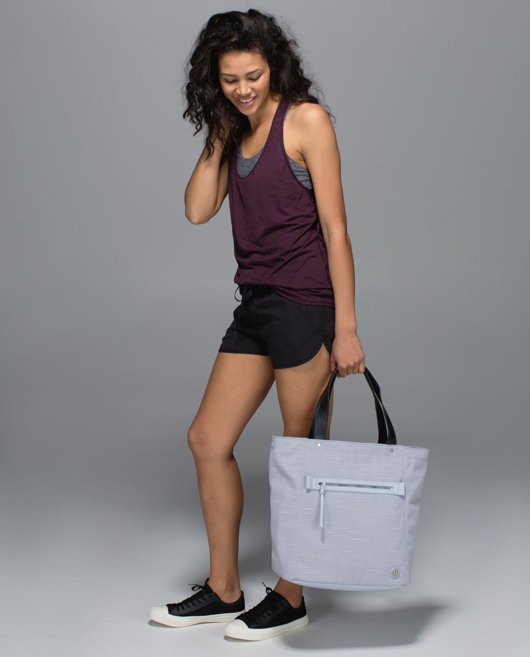 Lululemon Out & About Tote - Silver Fox / White / Silver Fox / Deep Coal