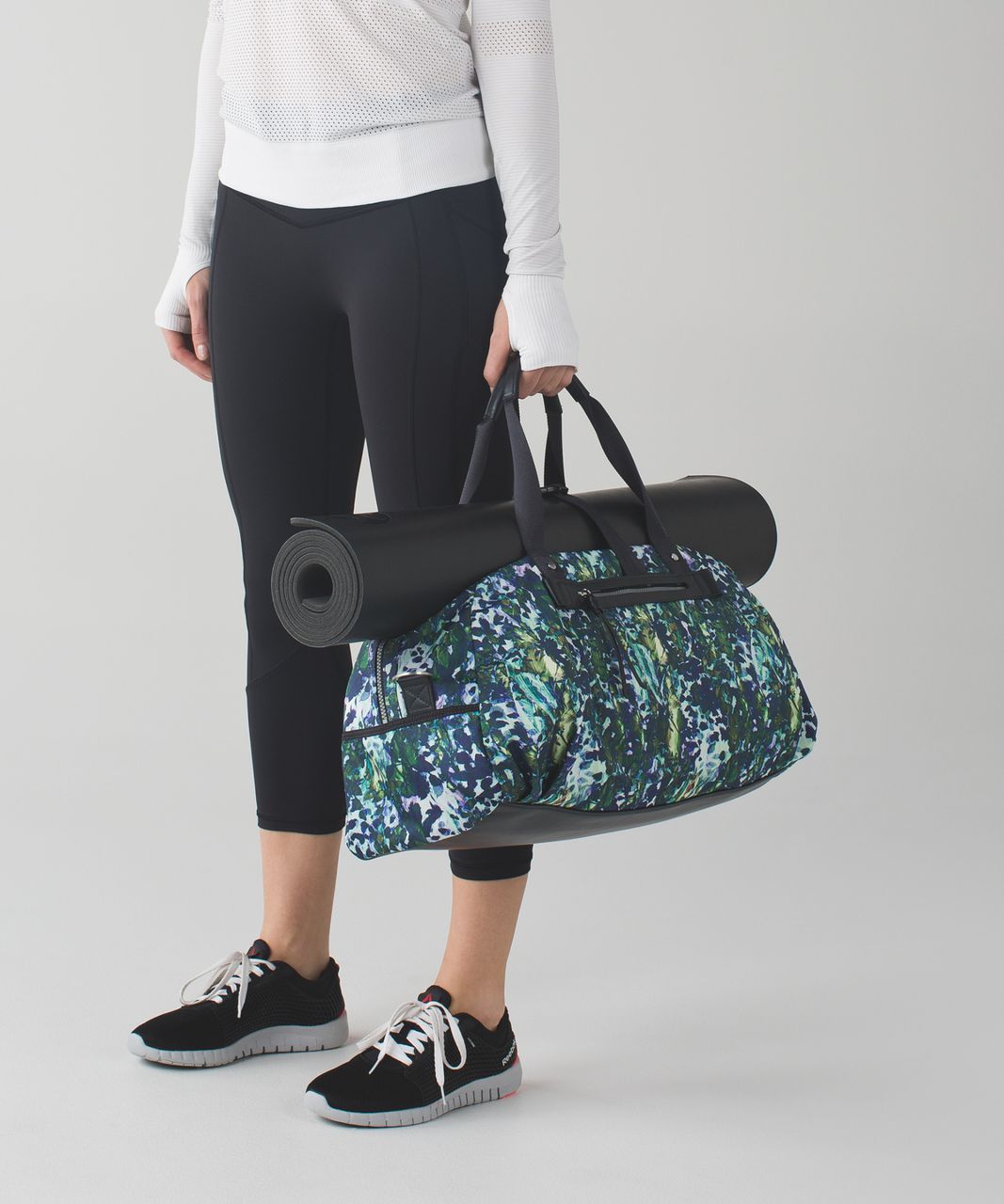 Lululemon All You Need Duffel - Floral Backdrop White Multi / Deep Coal