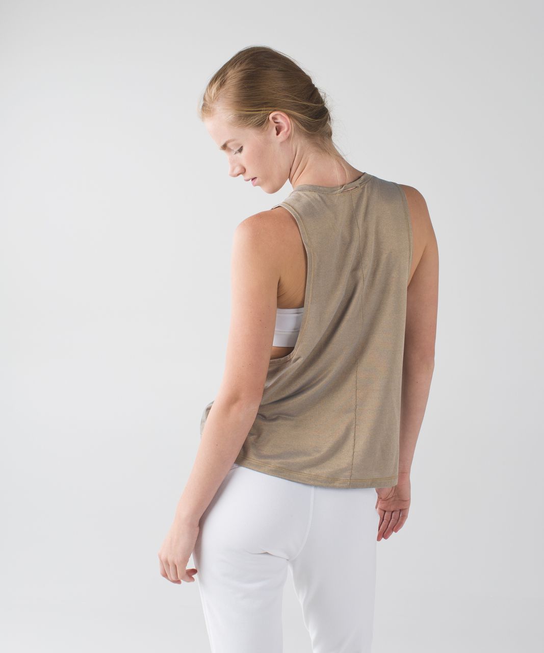 Lululemon Cardio Squad Tank - Heathered Slate / Gold