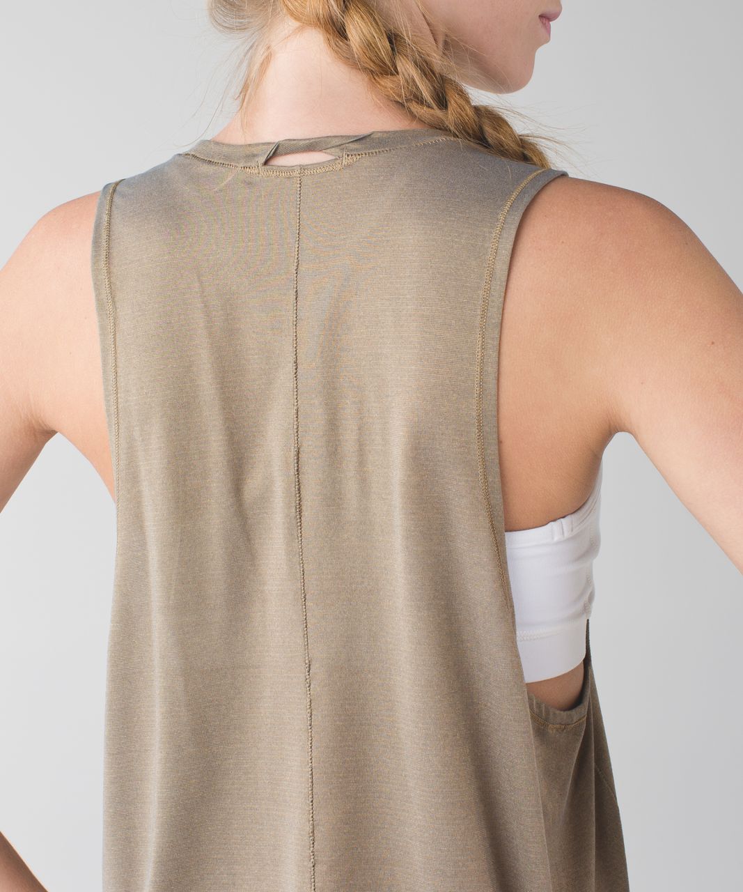 Lululemon Cardio Squad Tank - Heathered Slate / Gold