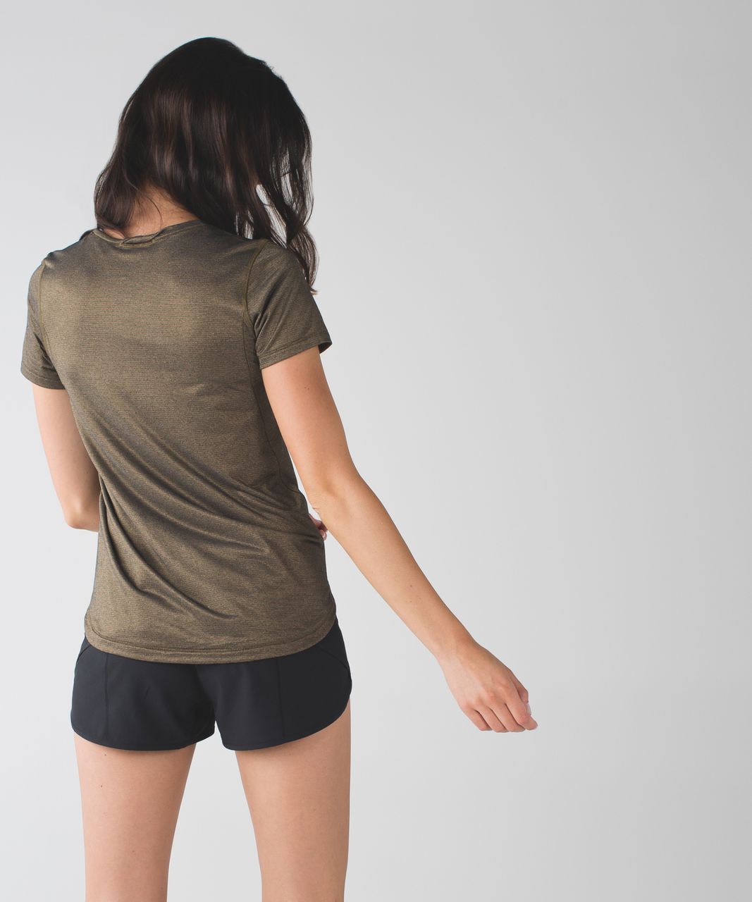 Lululemon What The Sport Tee - Heathered Black / Gold