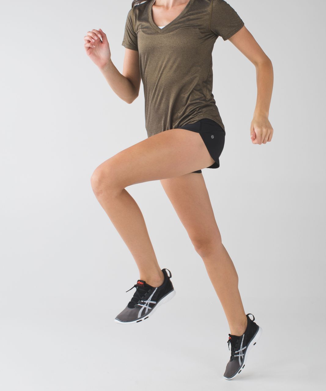 Lululemon What The Sport Tee - Heathered Black / Gold