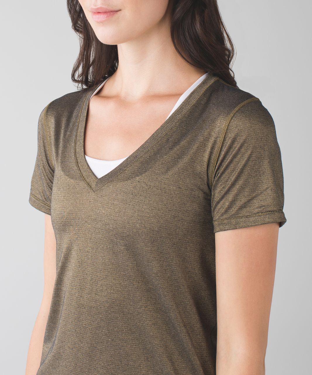 Lululemon What The Sport Tee - Heathered Black / Gold