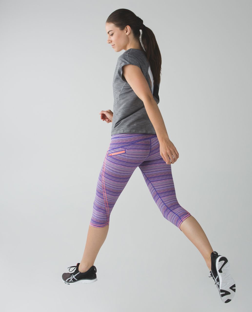 Lululemon Run:  Top Speed Crop - Space Dye Twist Iris Flower Pink Shell