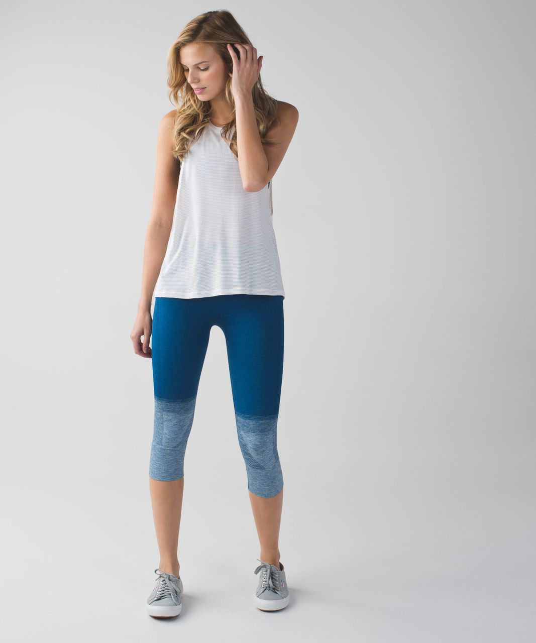 Lululemon Seamlessly Street Crop - Heathered Poseidon