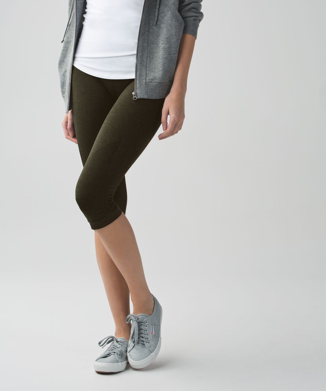 Lululemon In The Flow Crop II - Heathered Gator Green