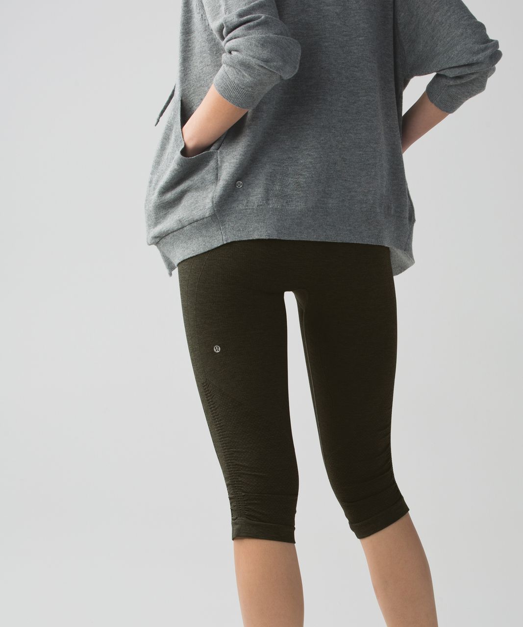 Lululemon In The Flow Crop II - Heathered Gator Green