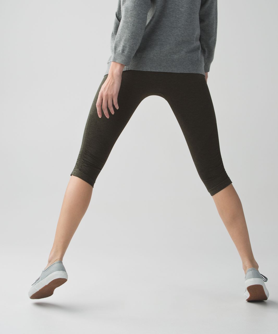 Lululemon In The Flow Crop II - Heathered Gator Green