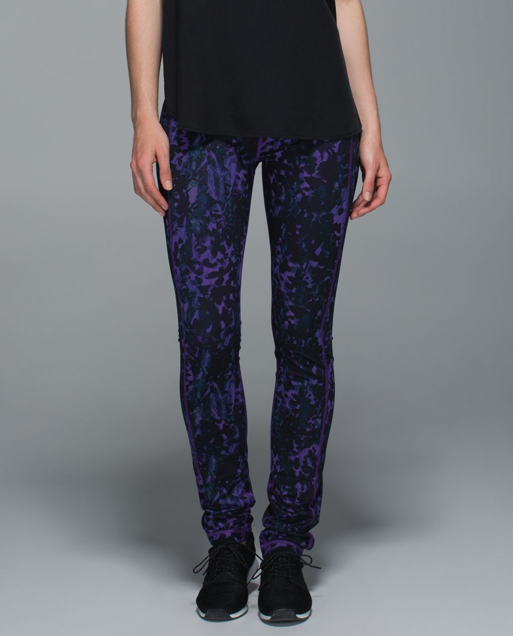 Lululemon Skinny Groove Pant II *Full-On Luon (Roll Down) - Floral Sport Backdrop Iris Flower Multi