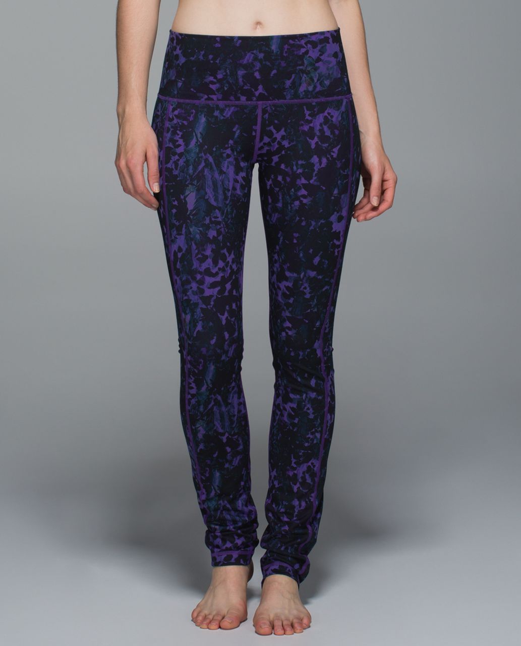 Lululemon Skinny Groove Pant II *Full-On Luon (Roll Down) - Floral Sport Backdrop Iris Flower Multi