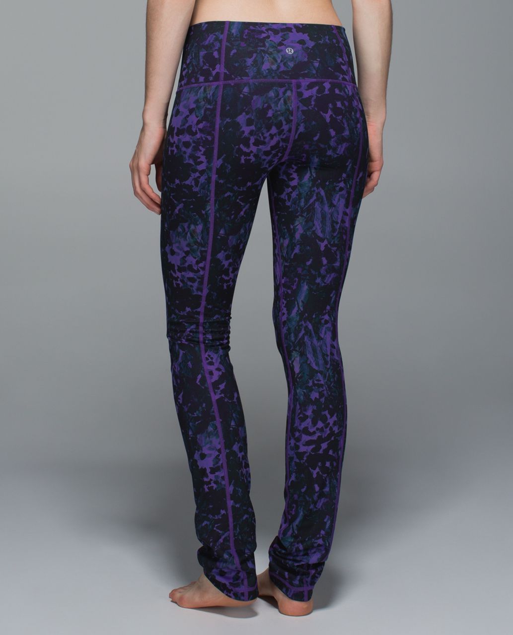 Lululemon Skinny Groove Pant II *Full-On Luon (Roll Down) - Floral Sport Backdrop Iris Flower Multi