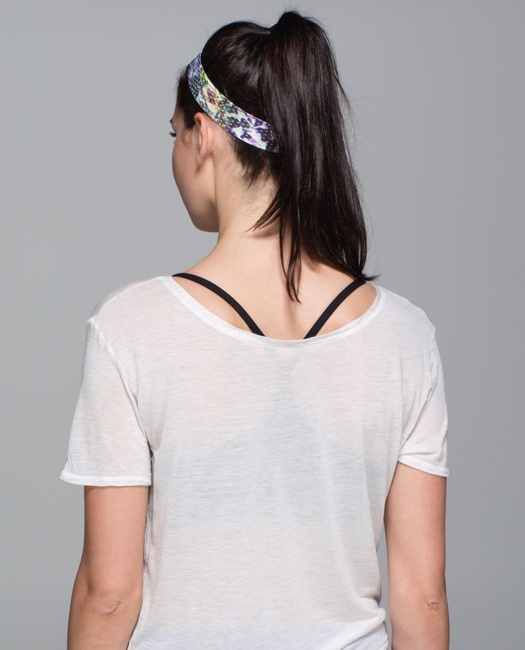 Lululemon Skinny Fly Away Tamer Headband - Floral Sport White Multi