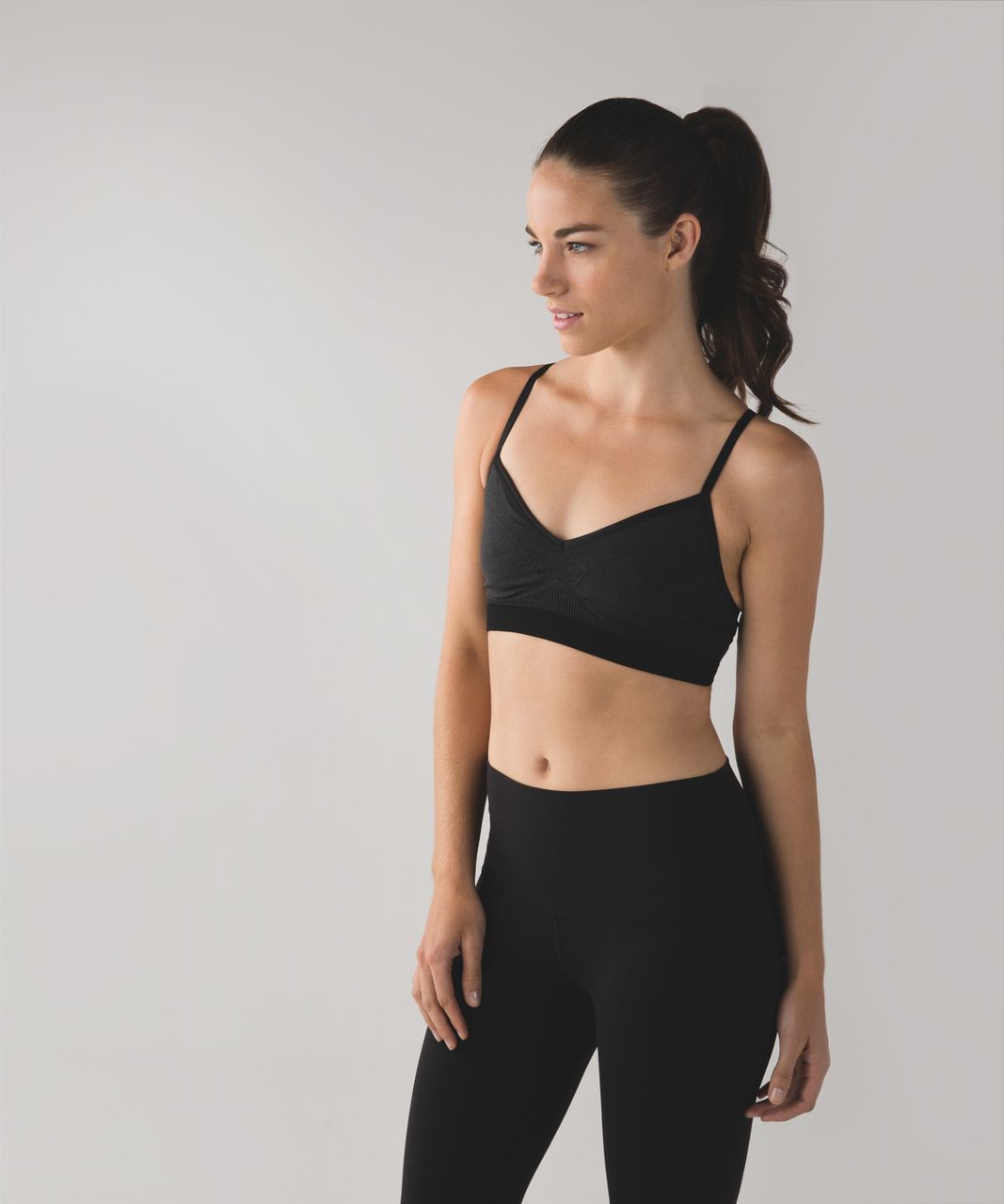 Lululemon Hold Your Om Bra II - Heathered Black