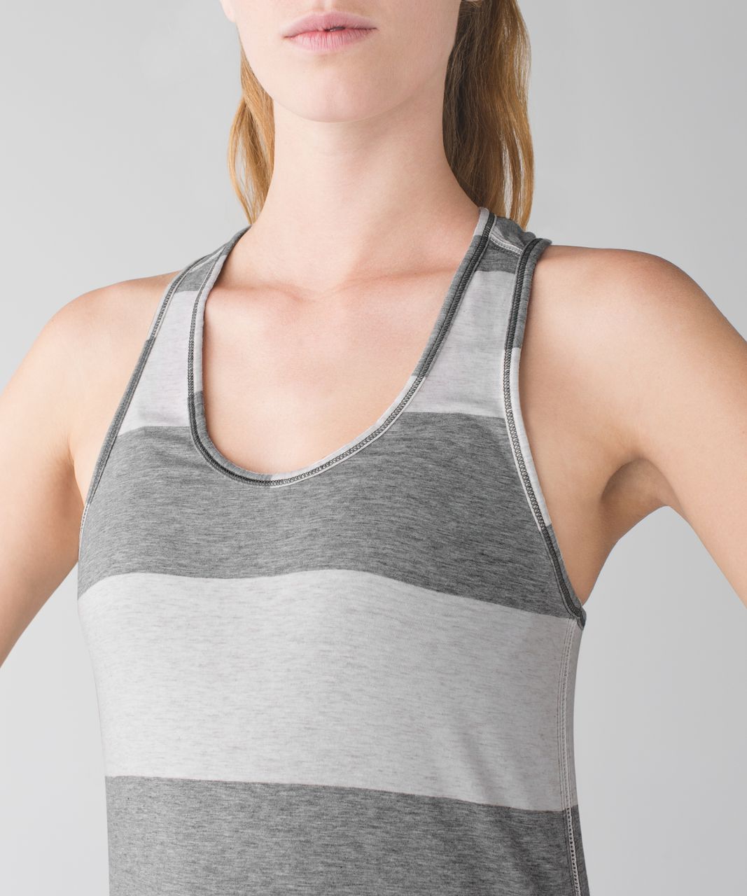 Lululemon Superb Tank - Bold Stripe Heathered Medium Grey Heathered Angel White