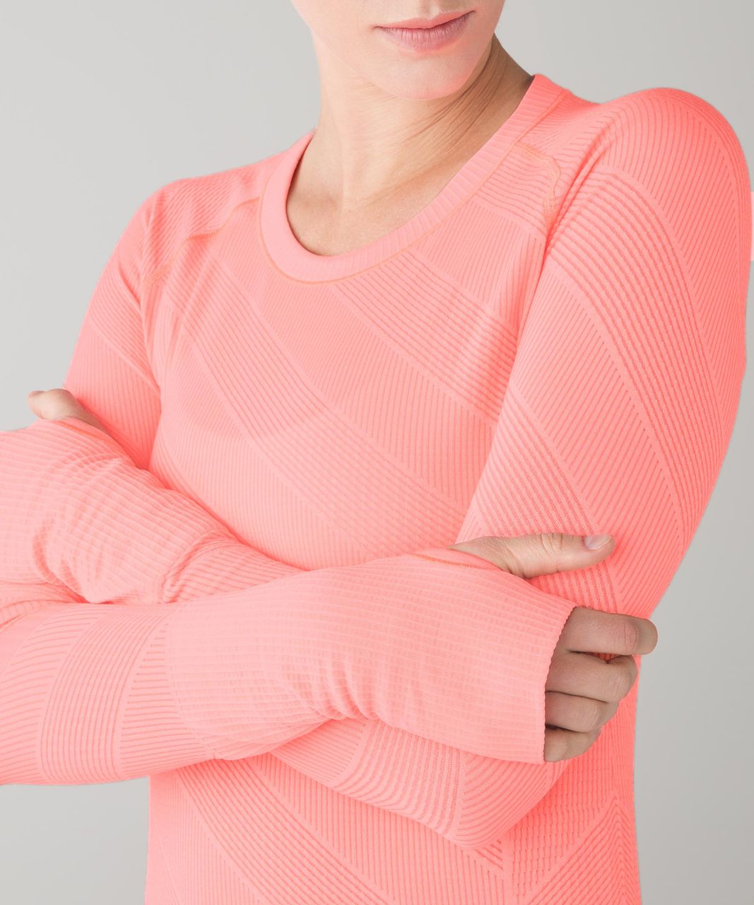 Lululemon Swiftly Tech Long Sleeve Crew - Heathered Grapefruit