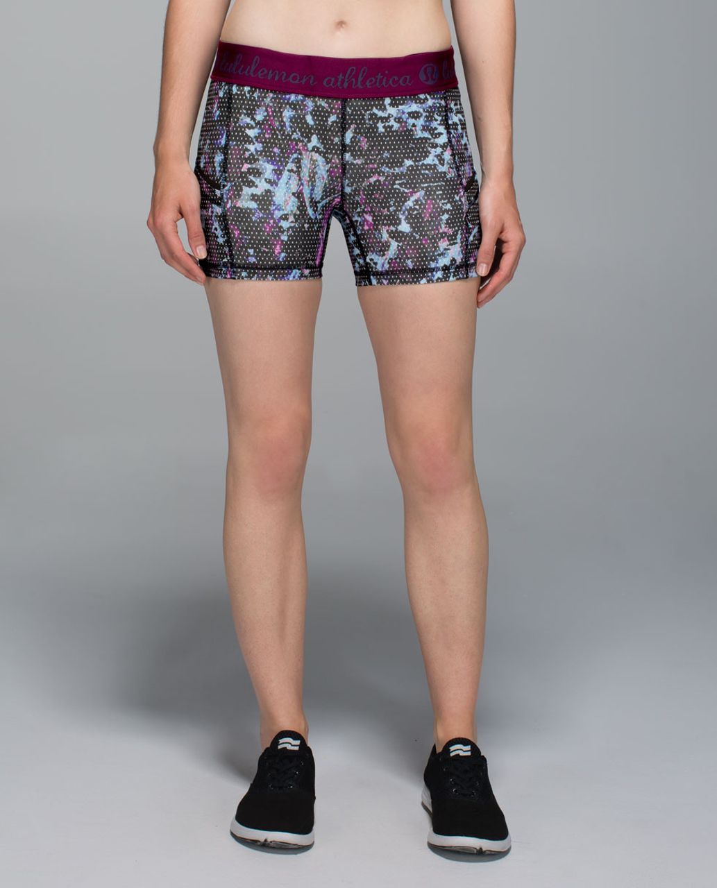 Lululemon What The Sport Short - Floral Sport Tranquil Blue Multi / Dashing Purple