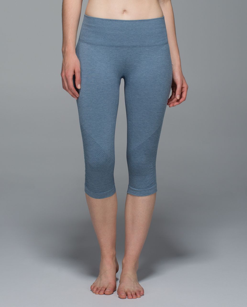 Lululemon In The Flow Crop II - Heathered Blue Denim - lulu fanatics