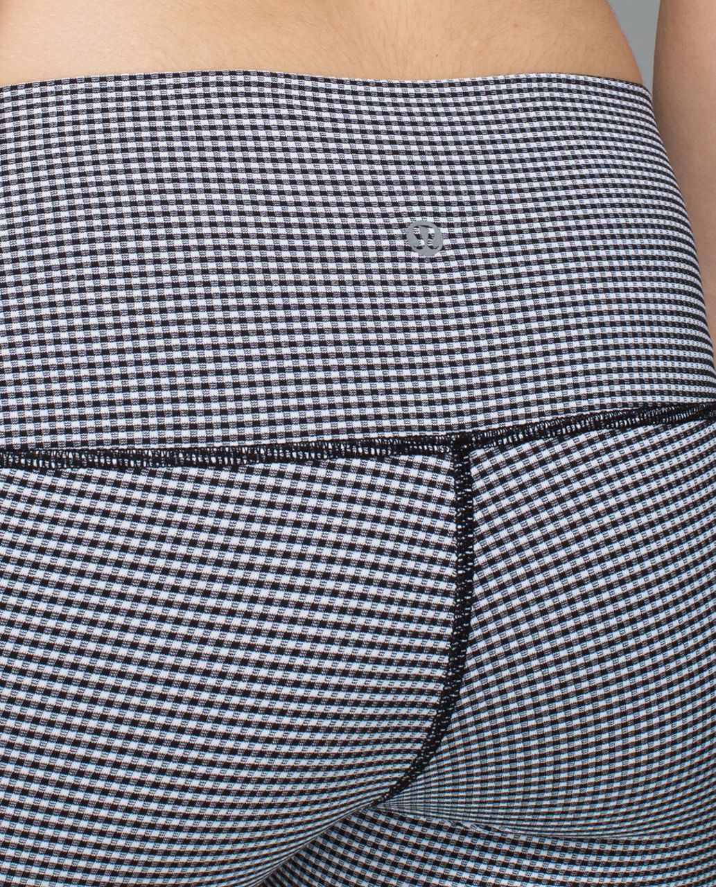 Lululemon Wunder Under Crop II (Roll Down) - Gingham Luon White Black