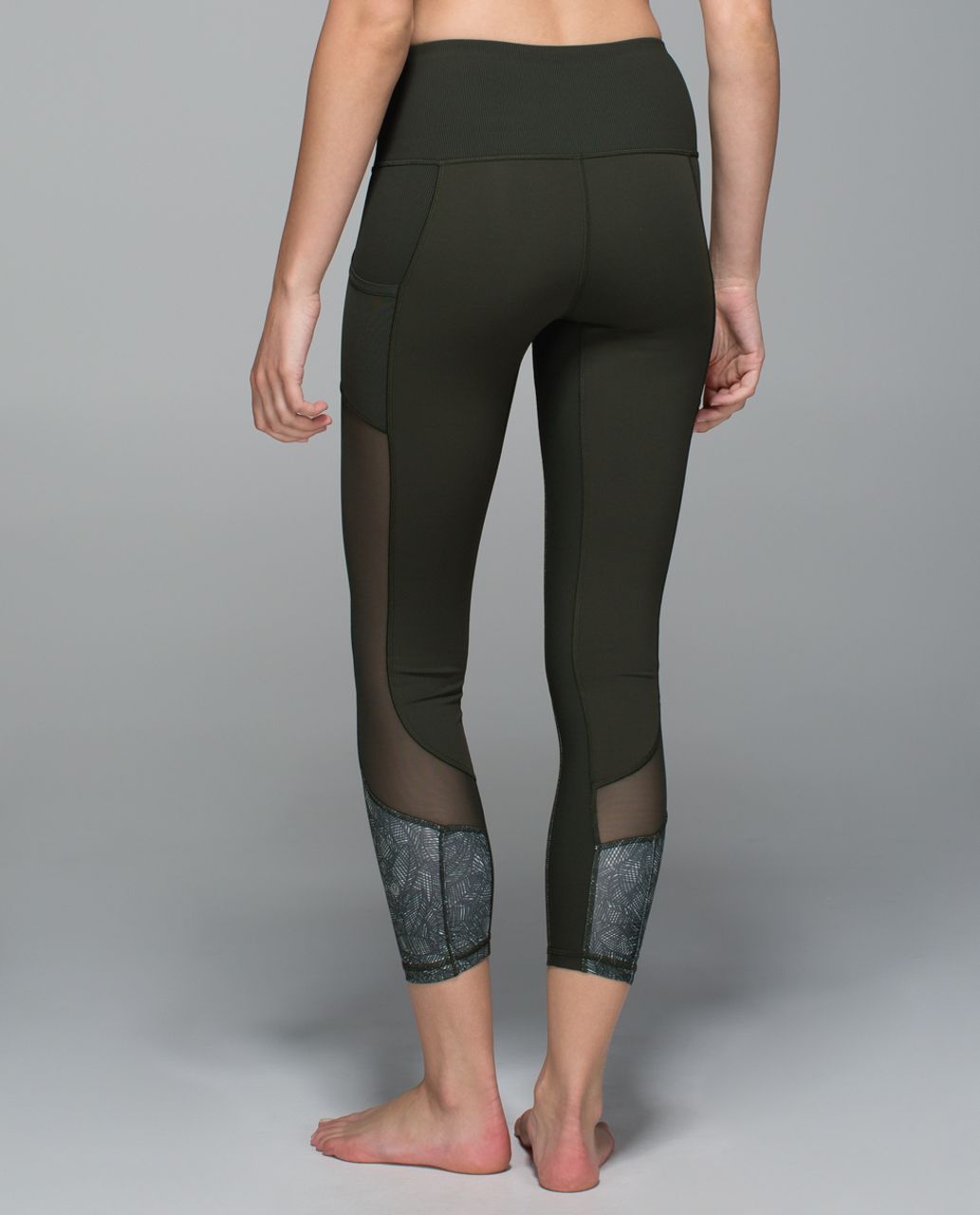 Lululemon High Times Pant *Luxtreme (Mesh) - Jazzy White Gator Green / Gator Green