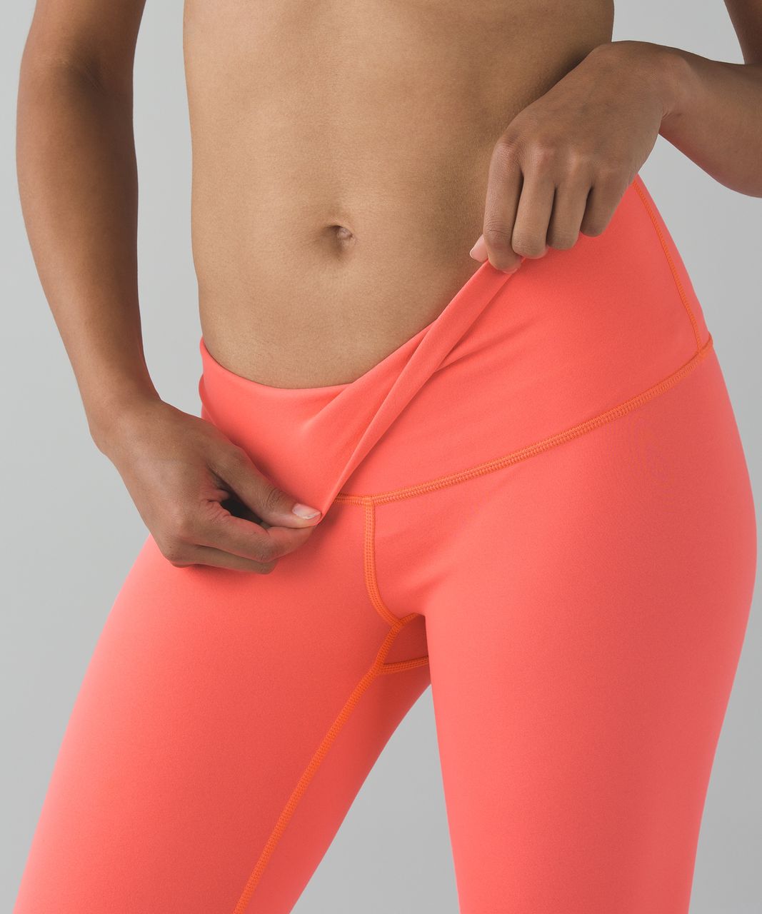 Lululemon Wunder Under Pant *Full-On Luon (Reversible - Roll Down) - Grapefruit / Slate