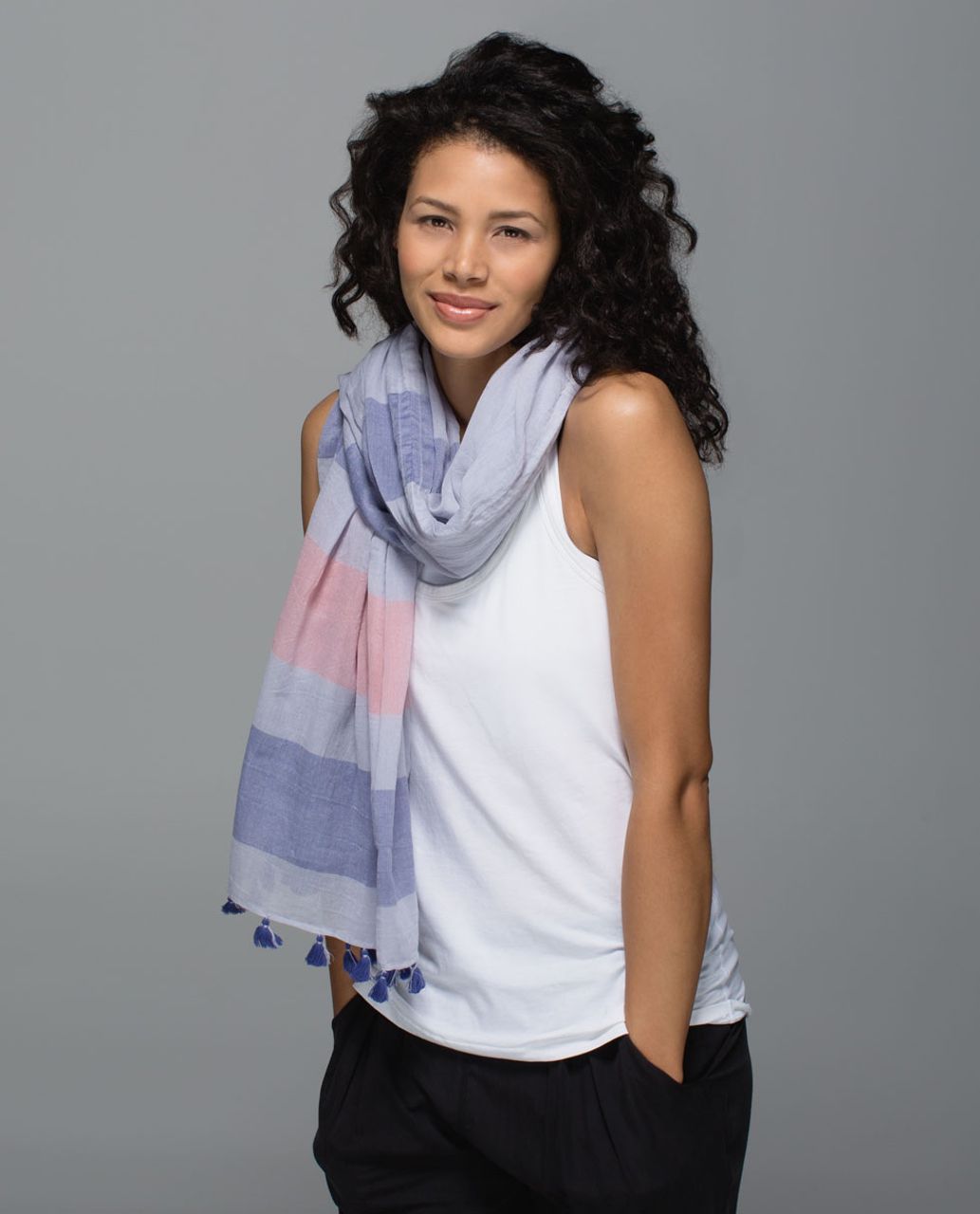 Lululemon Sun To Moon Scarf - Silver Fox / Stony Grape / Grapefruit