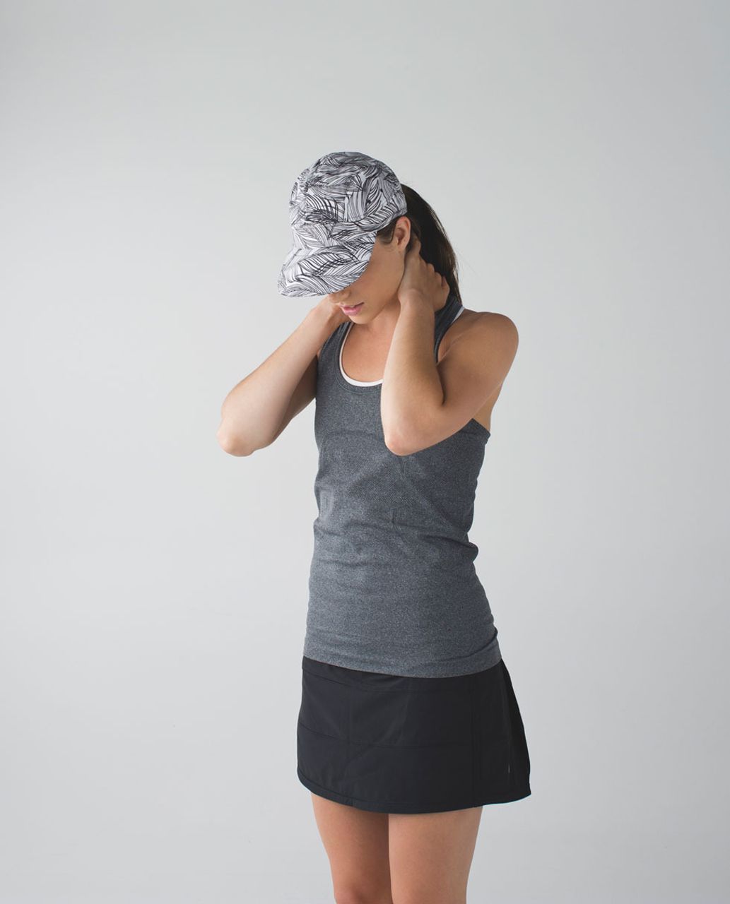 Lululemon Race To Win Run Hat - Sketchy Palms White Black