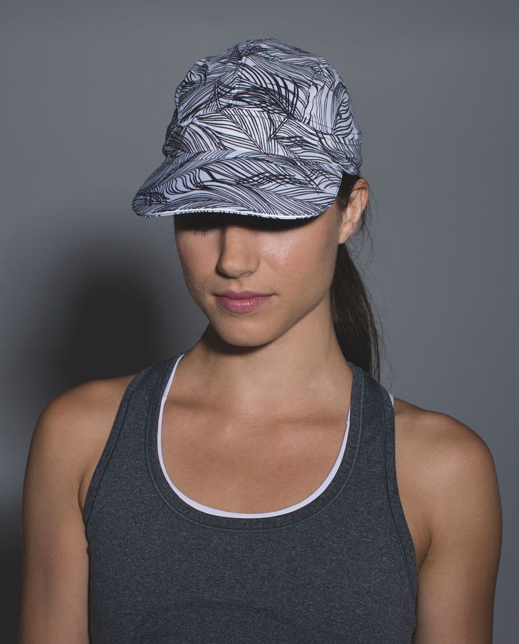 Lululemon Race To Win Run Hat - Sketchy Palms White Black