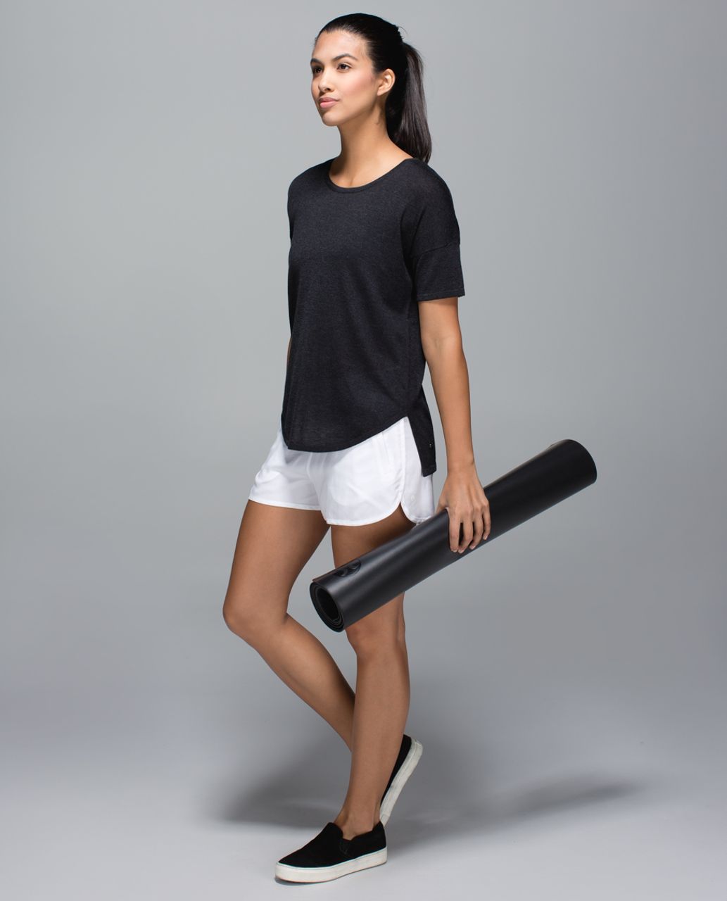 Lululemon Daya Knit Tee - Heathered Black