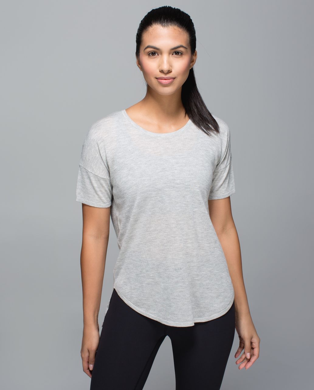 Lululemon Daya Knit Tee - Heathered Light Grey