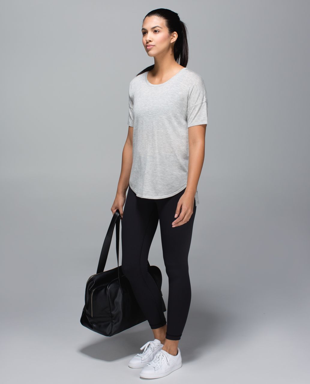 Lululemon Daya Knit Tee - Heathered Light Grey