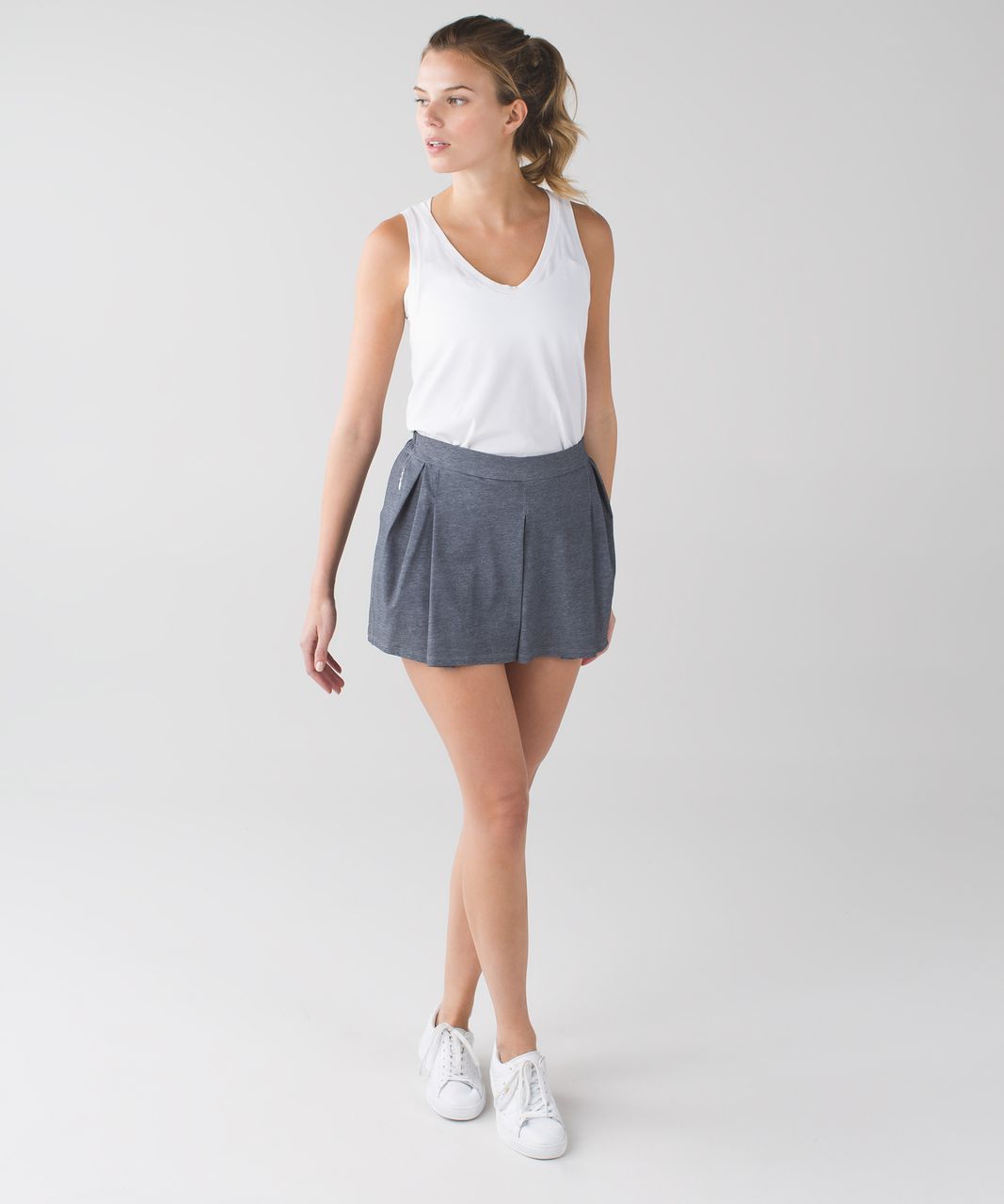 Lululemon City Skort - Heathered Texture Printed Greyt Deep Coal - lulu  fanatics