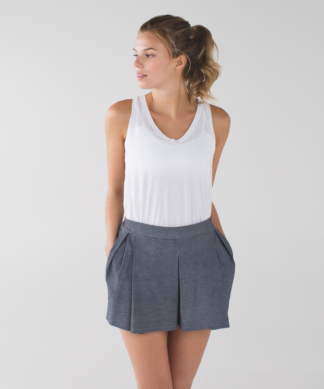 Lululemon City Skort - Heathered Texture Printed Greyt Deep Coal