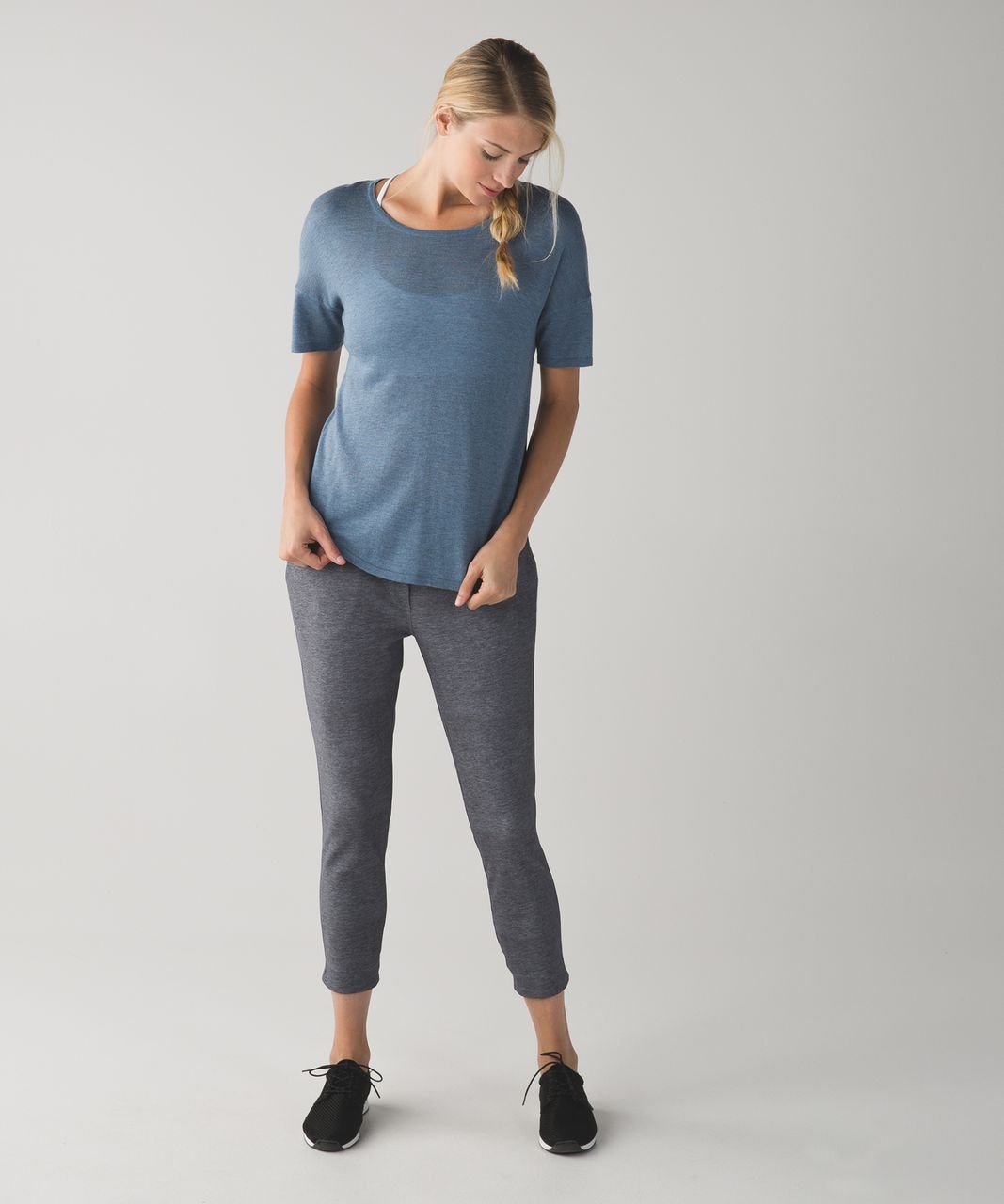 Lululemon Daya Knit Tee - Heathered Blue Denim