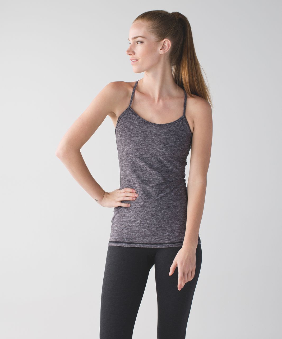 Lululemon Power Y Tank *Luon - Heathered Naval Blue