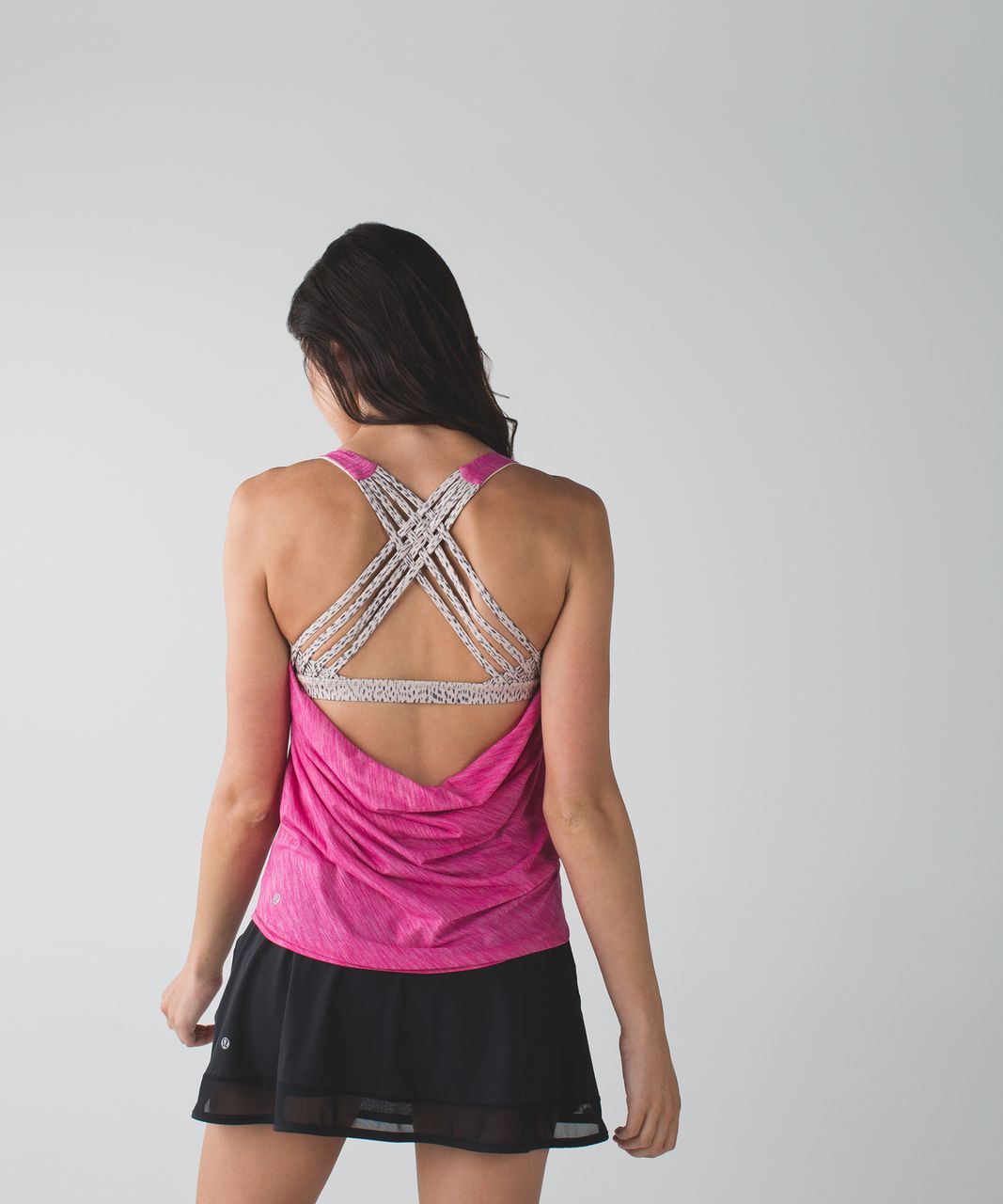 Lululemon Wild Tank - Heathered Jewelled Magenta / Dottie Dash White Black