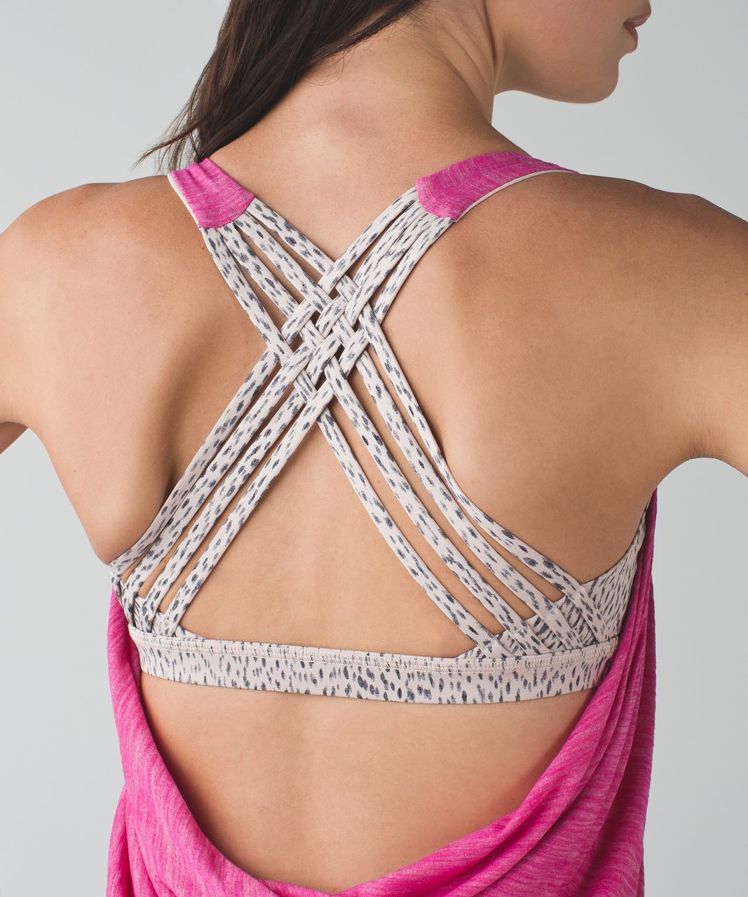 Lululemon Wild Tank - Heathered Jewelled Magenta / Dottie Dash White Black