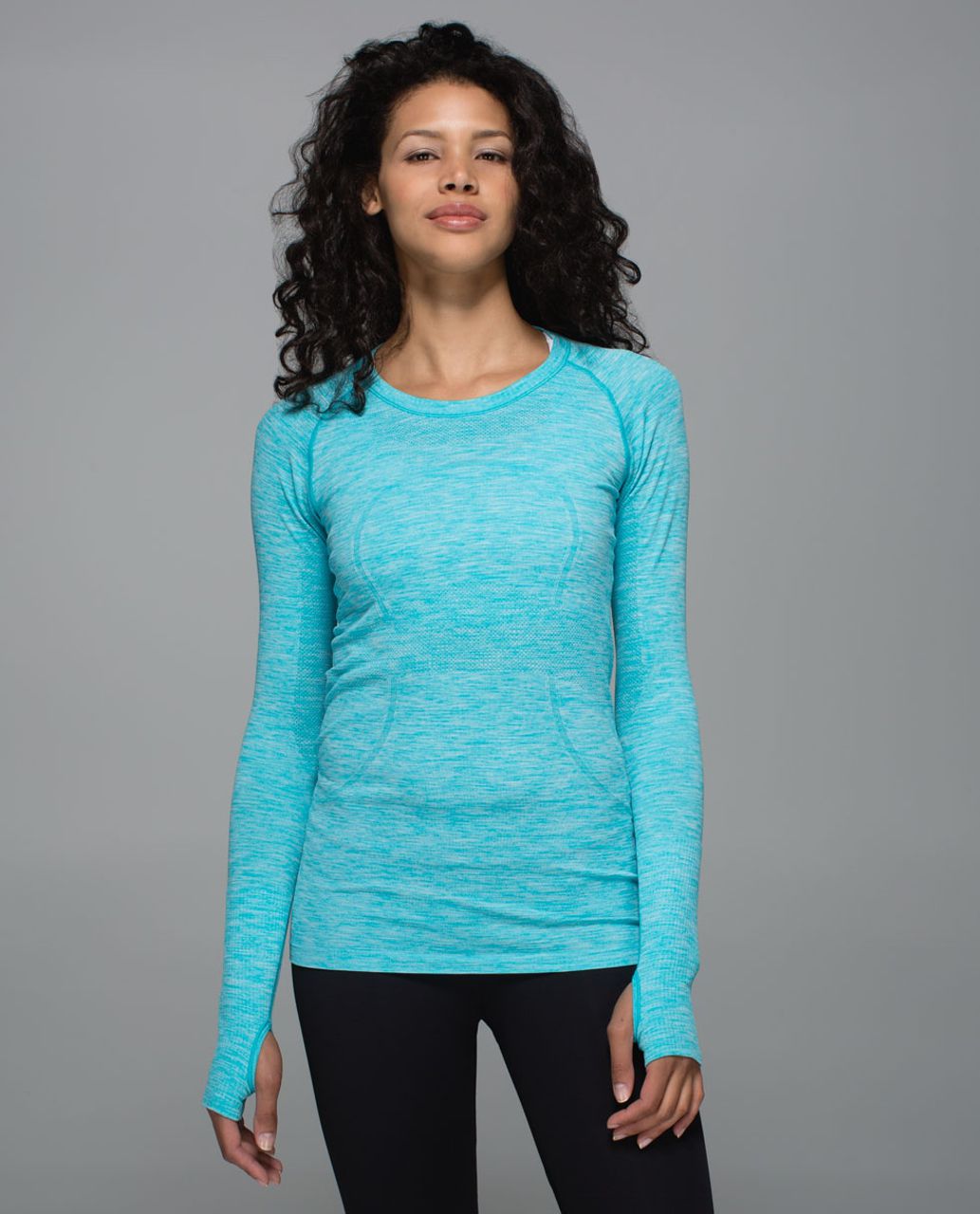 Lululemon Swiftly Tech Long Sleeve Crew - Heathered Peacock Blue