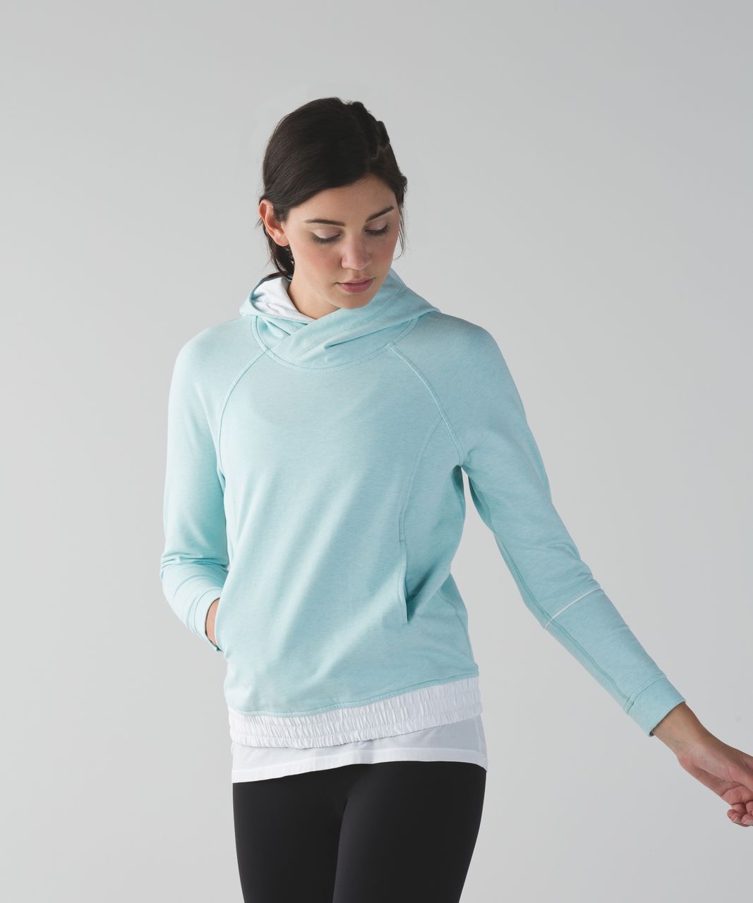 Lululemon Women's All Good Tranquil Blue Pullover Hoodie Sweatshirt Size 8