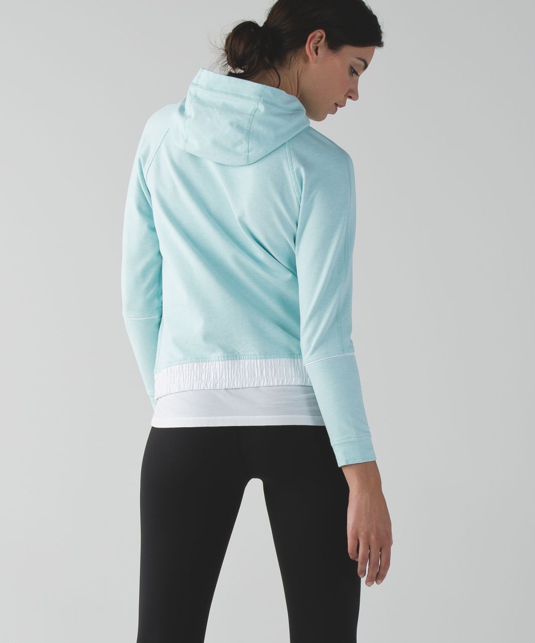 Lululemon All Good Pullover - Heathered Tranquil Blue / White